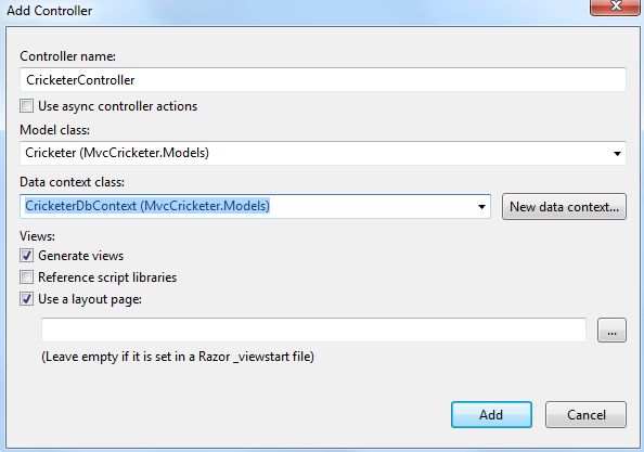 Adding Scaffold in Controller