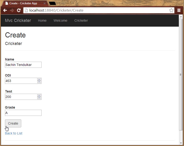 Creating Records in Mvc App