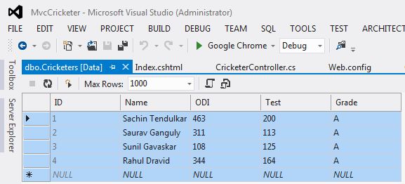 Table Records in Data Connection