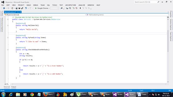 WEB Service Method name
