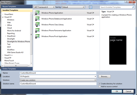 windows phone application