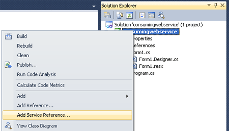 consuming web service in window application