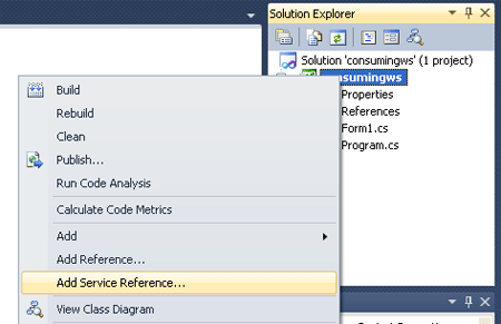 consuming web service in window application