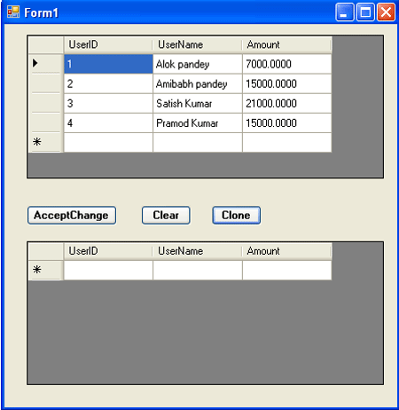 clone method of dataset
