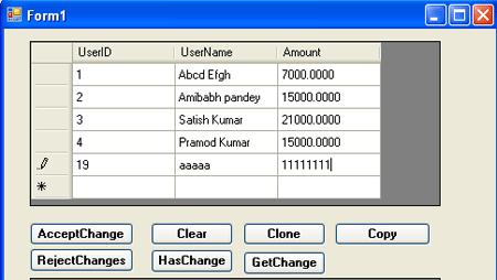 getchanges method of dataset