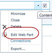 Edit Web Part