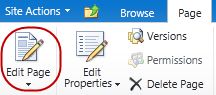 Editing the page