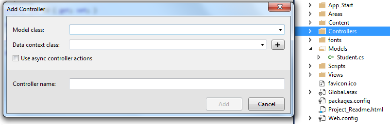 ModelClassAddScaffolding