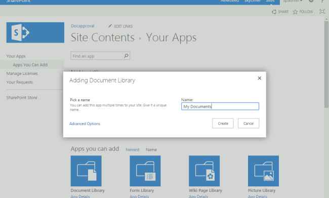 Create the document library