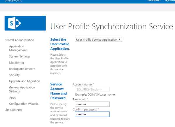 Enter your valid service account credentials