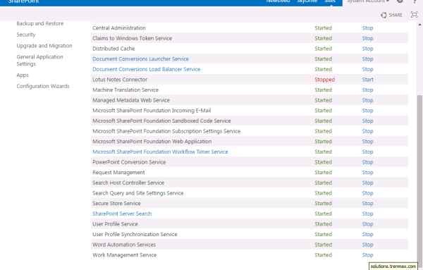 service has been successfully started 