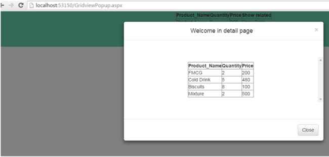 On link button click