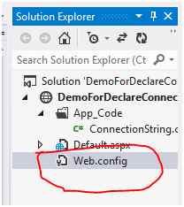 specify connection string