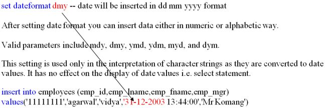 date inserted in dd mm yyyy format