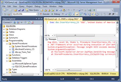 Showing Argument Exception