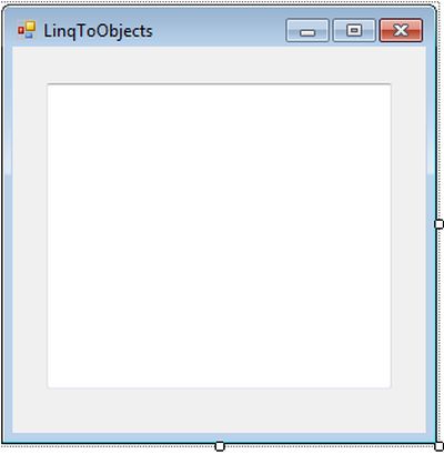 Design view of LinqToObjects form