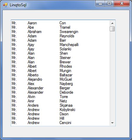 Retrieving contact details with LINQ to SQL