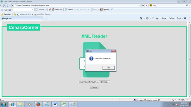 Data Read Successfully