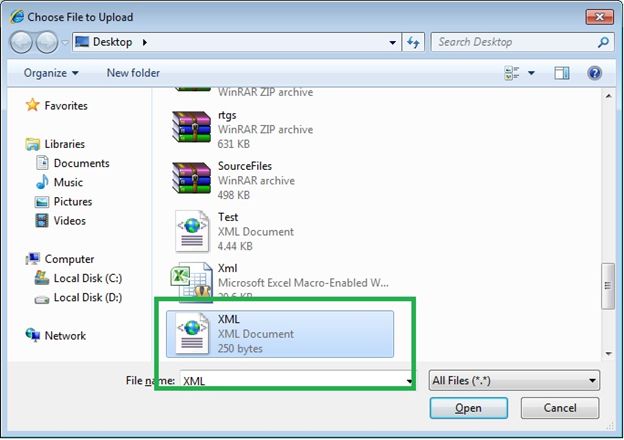 Select the XML document