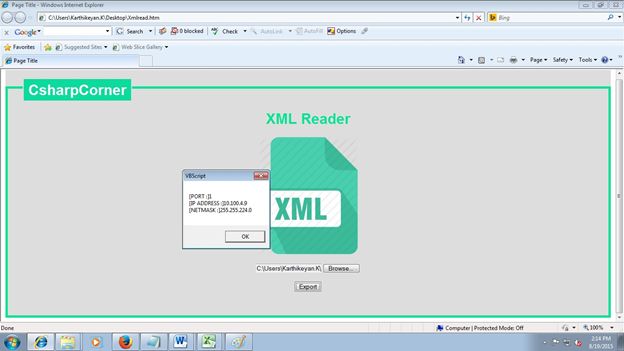 XML data Output 1