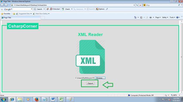 XML document Export