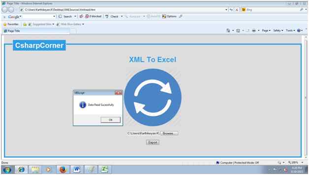 Data read successfully