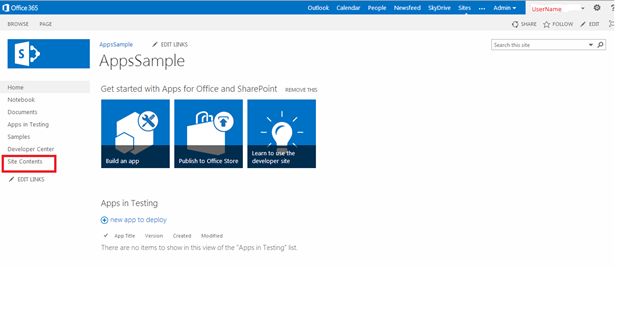 Create App in SharePoint 
