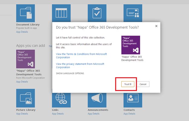 Create App in SharePoint 