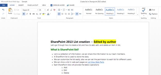 edit and save the changes