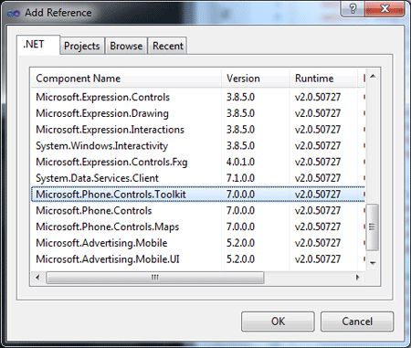 references in windows phone 7