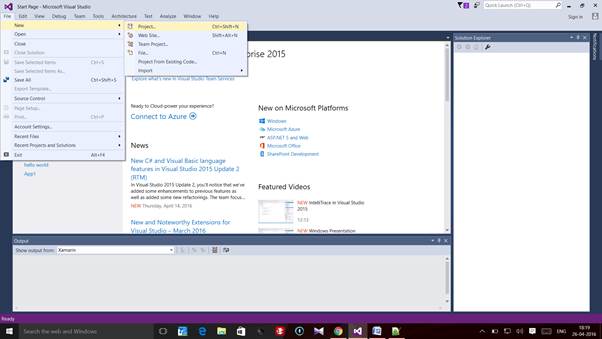 Open Up Visual Studio