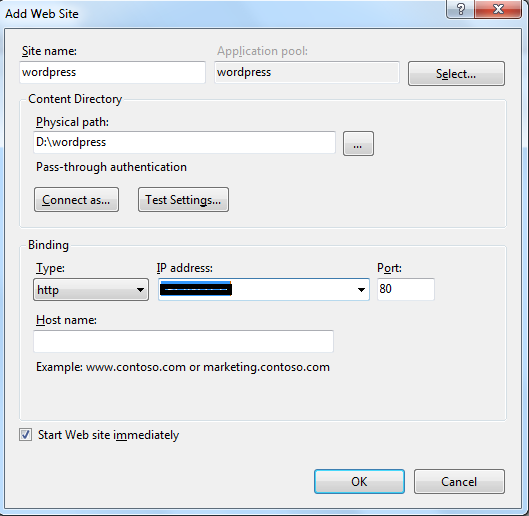 Bind the wordpress folder