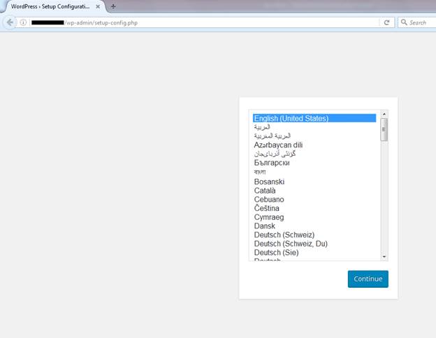 config file of wordpress