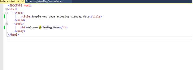 Accessing ViewBag in Cshtml file 