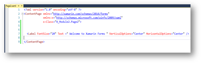 xaml page