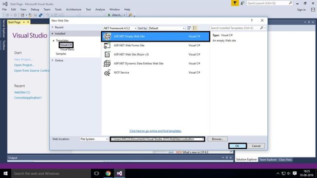 ASP.NET Empty Web Site