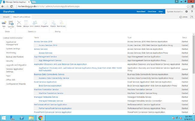 Open manage service application