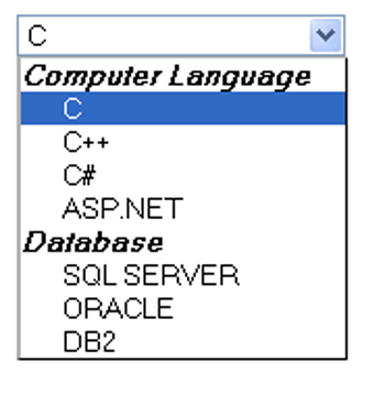 <optgroup> tah in html5