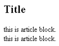 article tag in html5