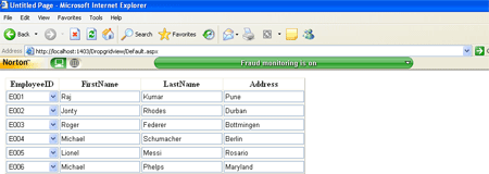 GridView dropdown in ASP.NET