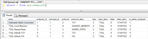 Endpoint in SQL Server