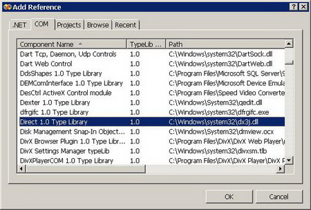 Figure 3. Adding Direct 1.0 Type Library to References