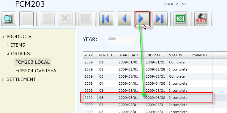 Record Navigation Button