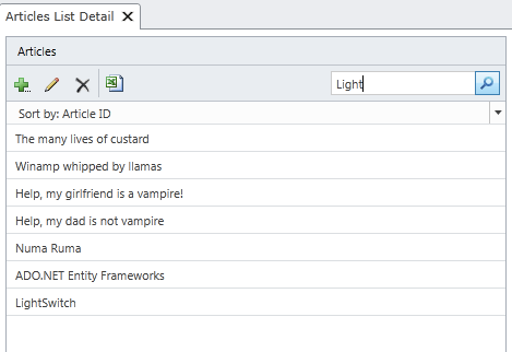 Search option in LightSwitch 2011