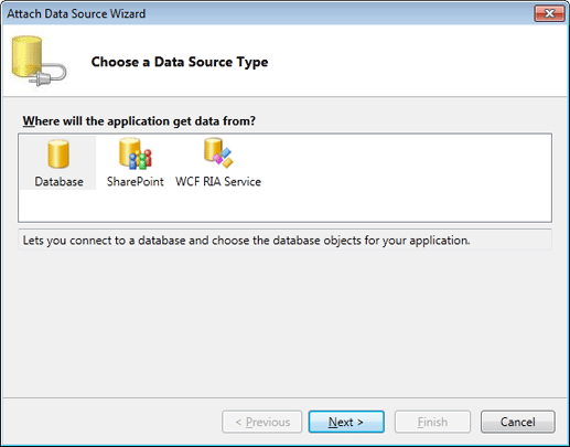 LightSwitch Data Source Wizardgif