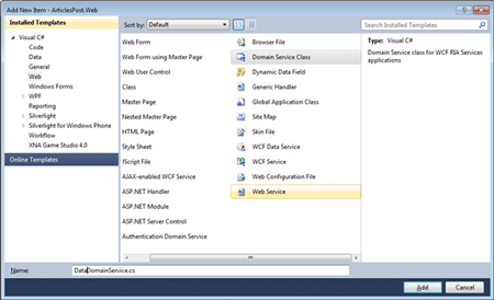 Domain Service class WCF RIA Services