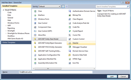 Ado.Net Entity data Model