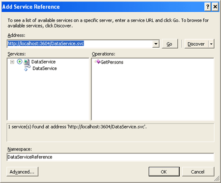 Add Service Reference  in silverlight