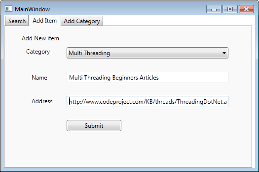 Add Item WPF