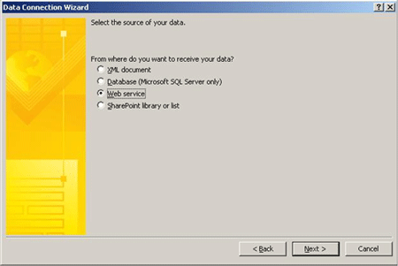 Data Connection Window and data connection Wizard